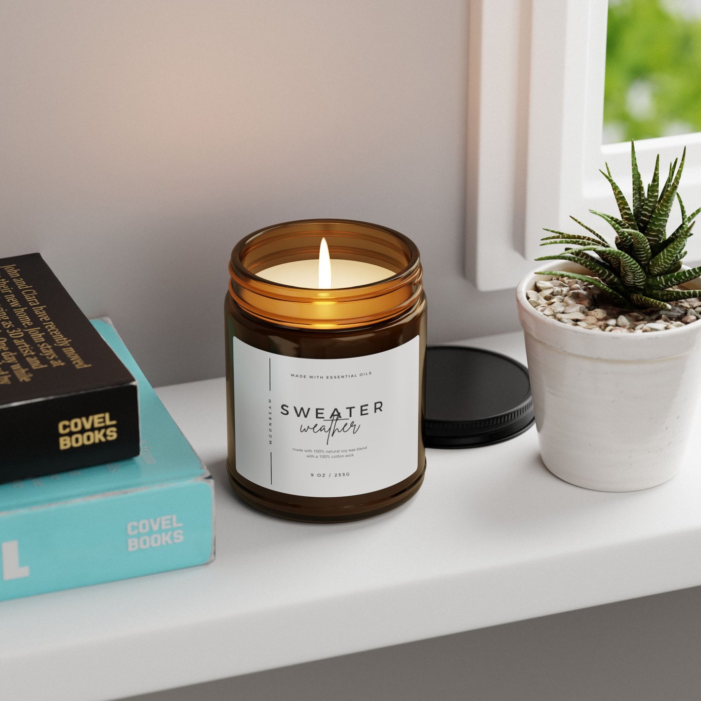 MOONBEAM scented candle Sweater Weather white label
