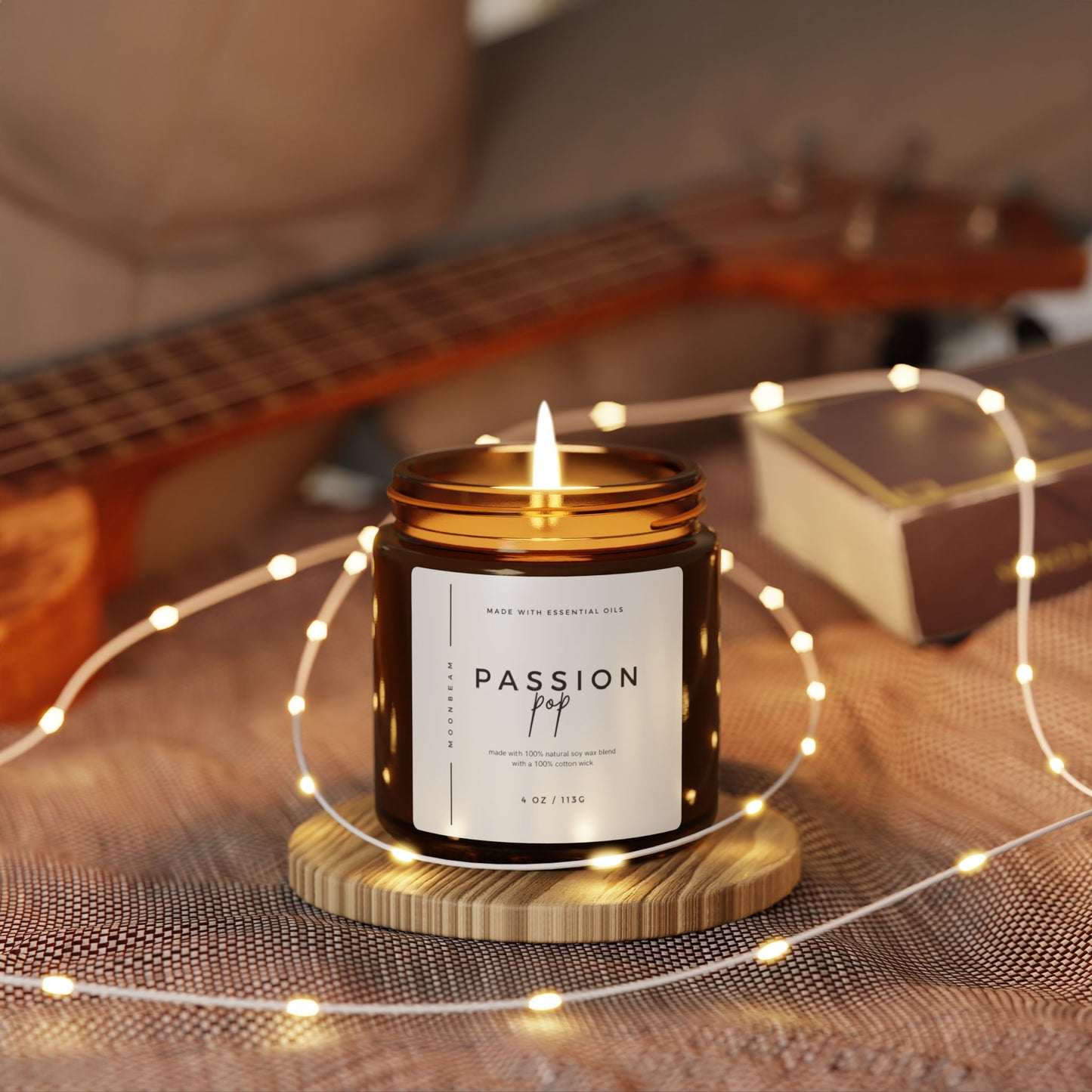 MOONBEAM scented candle Passion Pop white label