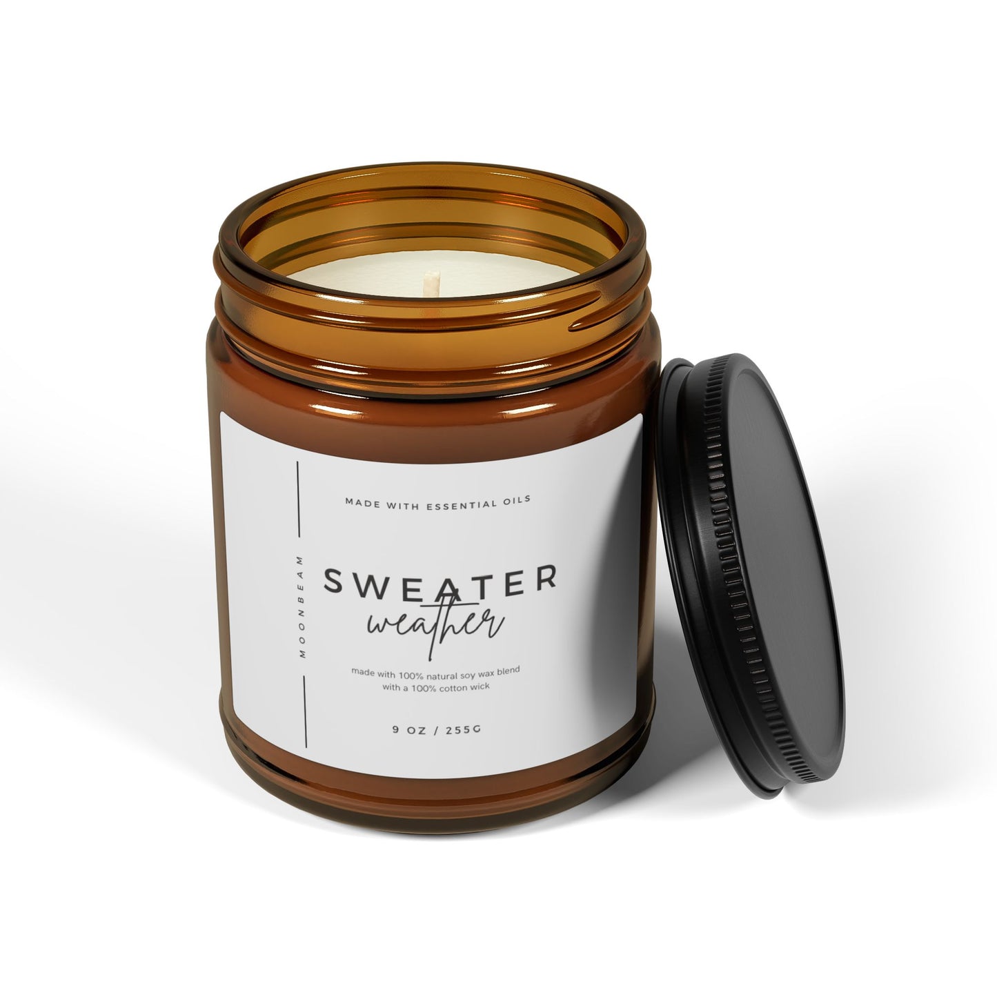 MOONBEAM scented candle Sweater Weather white label