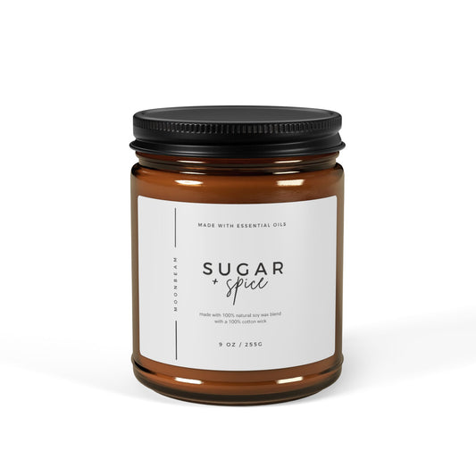 MOONBEAM scented candle Sugar and Spice white label