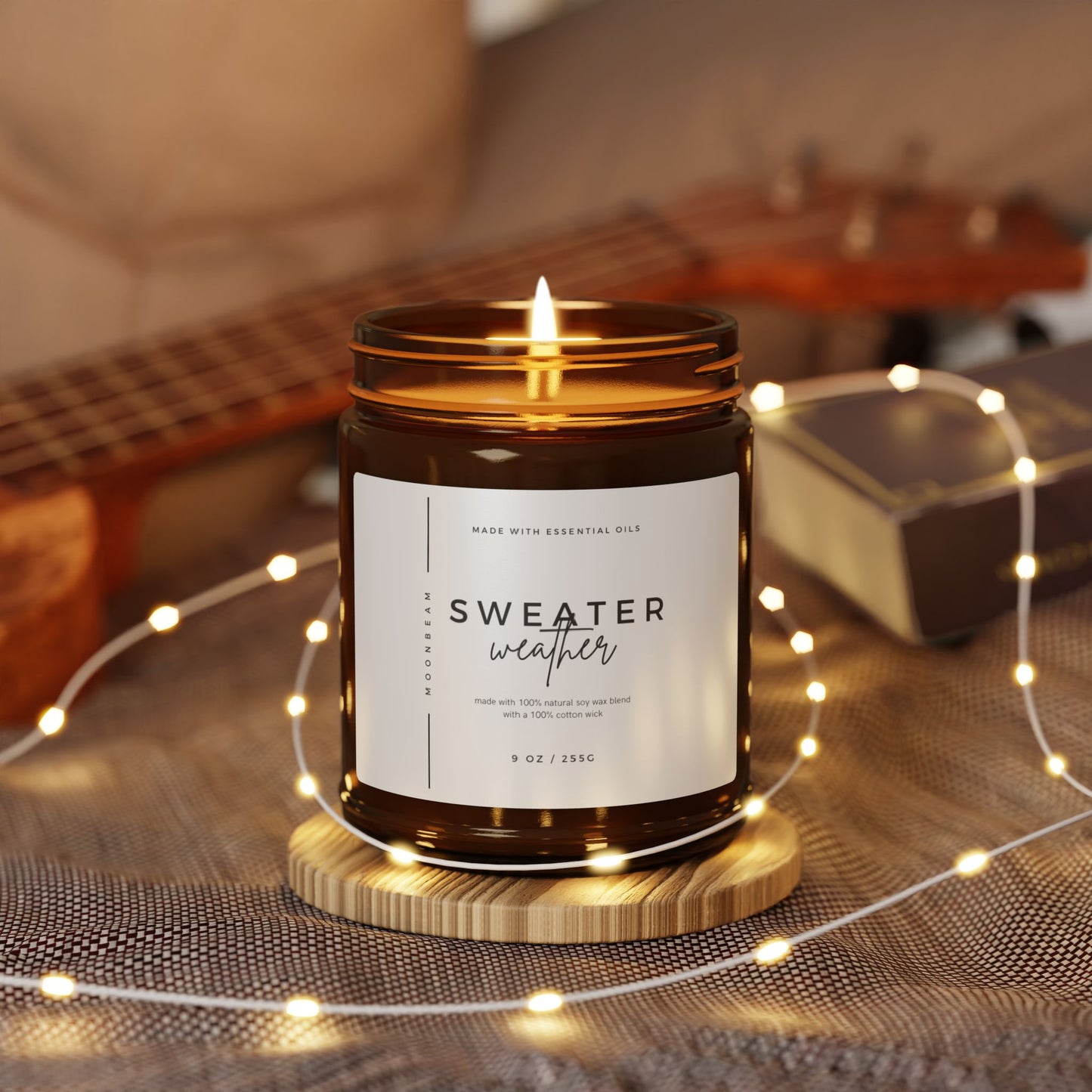 MOONBEAM scented candle Sweater Weather white label